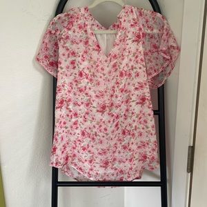 Amazon pink floral blouse